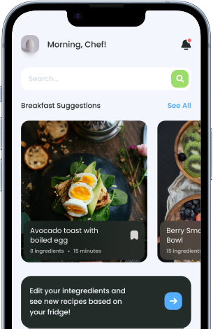 Food Kitchen mobile app interface