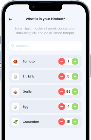 Food Kitchen mobile app interface